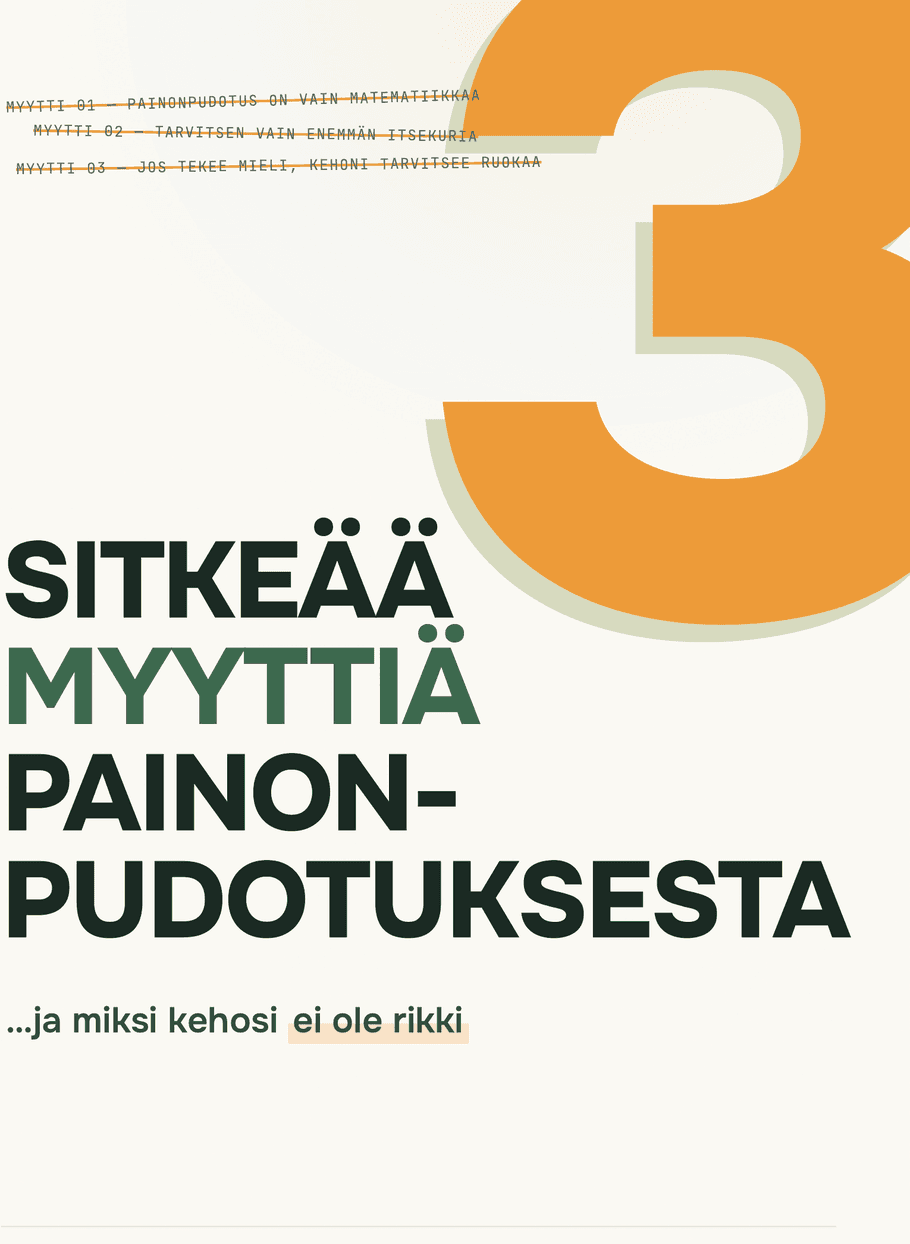 JP Pirisen maksuton opas: 3 sitkeää myyttiä painonpudotuksesta
